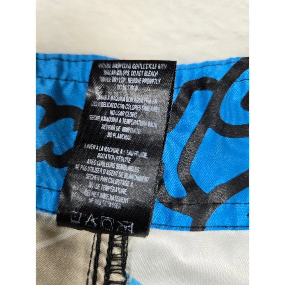 Maui and Sons Mens Size 38 Blue Plaid Board Shorts Swim‎ Trunks Cargo Pocket